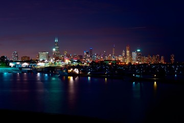 Fototapeta na wymiar Chicago Nightscape