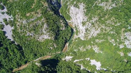 Aerial view on the canyon - Durmitor mountain, Montenegro