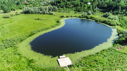 Aerial view on the lake in Durmitor mountain