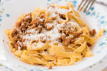 Tagliatelle Bolognese sauce from Italy