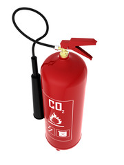 3d render fire extinguisher isolated on white background (carbonic acid)