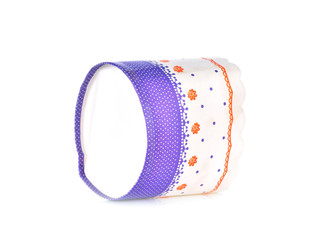 Paper cup on white background