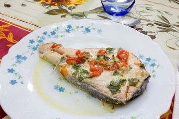 Cook the salmon in the oven