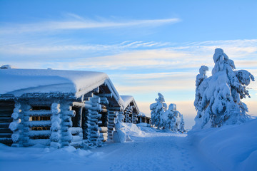 Winter landscape in Lapland Finland