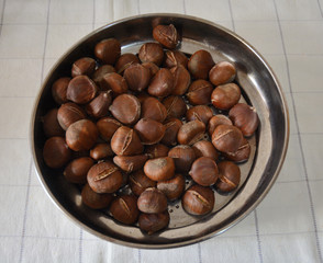 CASTAGNE ARROSTITE,CAMPANIA,SUD ITALIA.