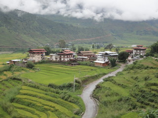 Fototapeta na wymiar ブータンの村