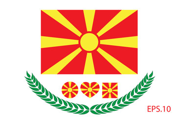 Macedonia Flag vector illustration. Macedonia Flag. National Flag of Macedonia.