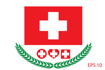 Obraz premium Switzerland Flag vector illustration. Switzerland Flag. National Flag of Switzerland.
