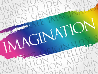 Imagination word cloud collage, creative business concept background