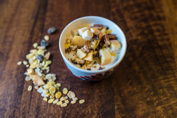 breakfast muesli with youghurt