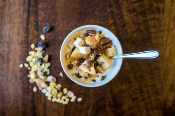 breakfast muesli with youghurt