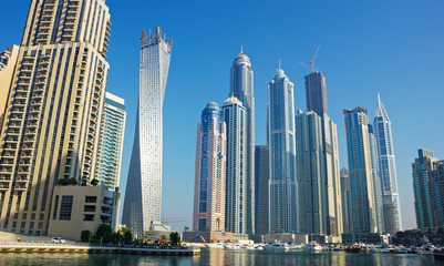 Plakat Modern buildings in Dubai Marina