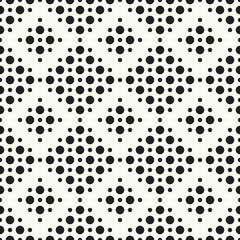 Seamless pattern halftone design. Modern textile print with dots. Vector fashion background. Grid of circles.