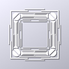 Fototapeta premium Vintage retro border and frame in Art Deco style. Template for your design. Vector illustration eps10