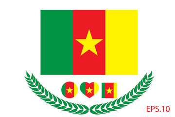 Official vector flag of Cameroon. Eps.10