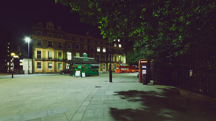 Naklejka na ściany i meble London Russell Square by night B, Split Toning Horizontal Photography
