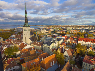 Fototapeta na wymiar Aerial view of the old town of Tallinn Estonia