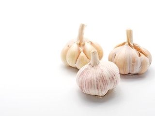 Group of Garlic on White Background