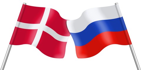 Flags. Denmark and Russia