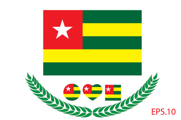 Official vector flag of Togo. Eps.10