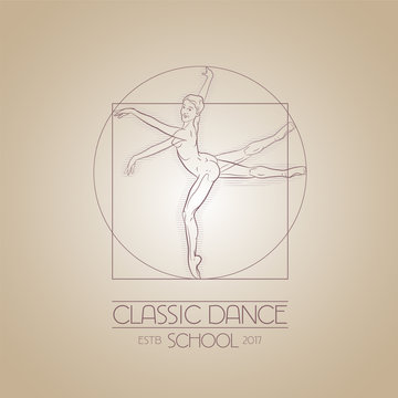 Dance studio vector logo, symbol