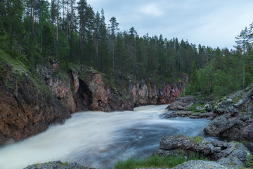 Wild river flowing in Lapland,Finland.
