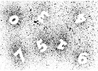 Grunge vector numbers background. Spray paint numbers. Abstract splash background with numbers on it.