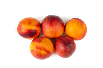 Delicious appetizing nectarines arranged in accurate order