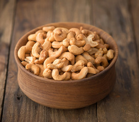 Cashews on wood

