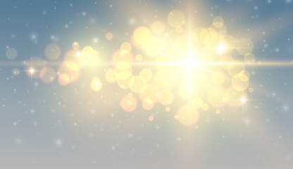 Christmas background, golden blurred lights, bokeh background