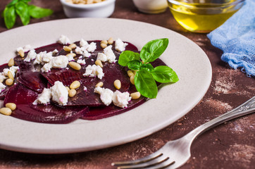 Beetroot salad with cheese