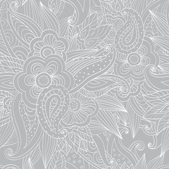 Seamless floral doodle background pattern