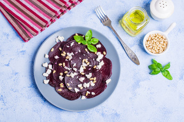 Beetroot salad with cheese