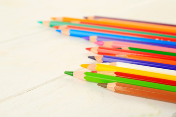 Obraz premium Color pencils on light background, closeup