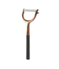 Stainless peeler on white background