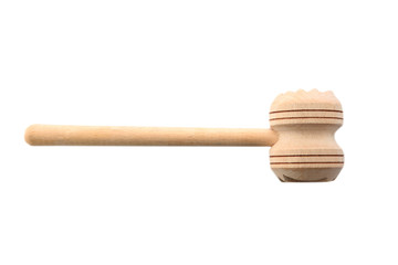 Wooden meat hammer on white background