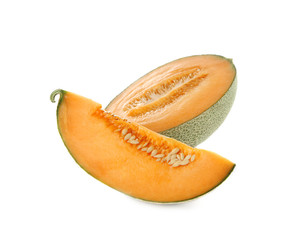 Ripe melon on white background