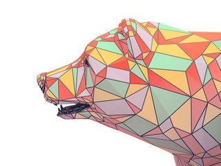 Render illustration of golden bear head