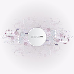 Abstract technology background with various technological elements. Vector illustration.