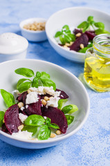 Beetroot salad with cheese