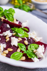 Beetroot salad with cheese