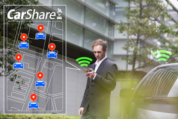 Car sharing concept.