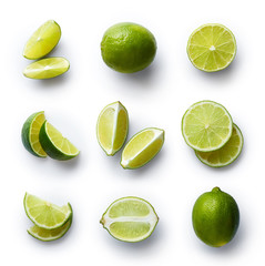 Fresh lime isolated on white background