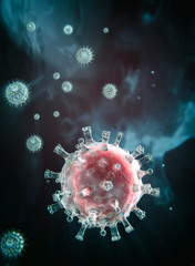 Infection flu viruses.  Immune system disease