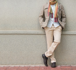 fashionable man in beige