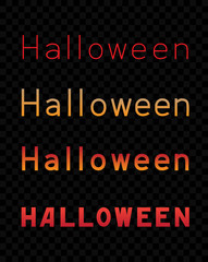 halloween text dark transparent background
