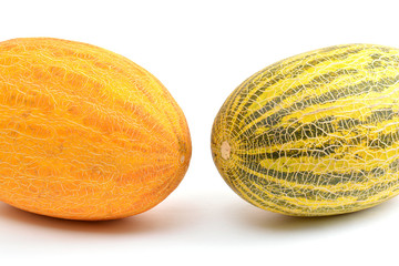 Melons on white background