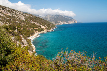 Fototapeta na wymiar A view of the eastern coast of the island of Sardinia
