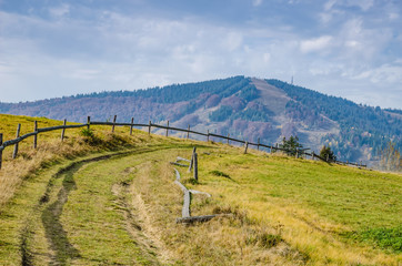 Fototapeta premium Ukrainian Carpathian Mountains in the autumn season