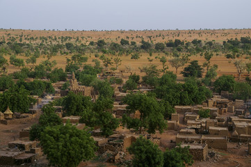Panoramic view of Teli village, Dogon Country, Bandiagara, Mali - July, 2009 